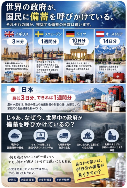 備蓄呼びかけ